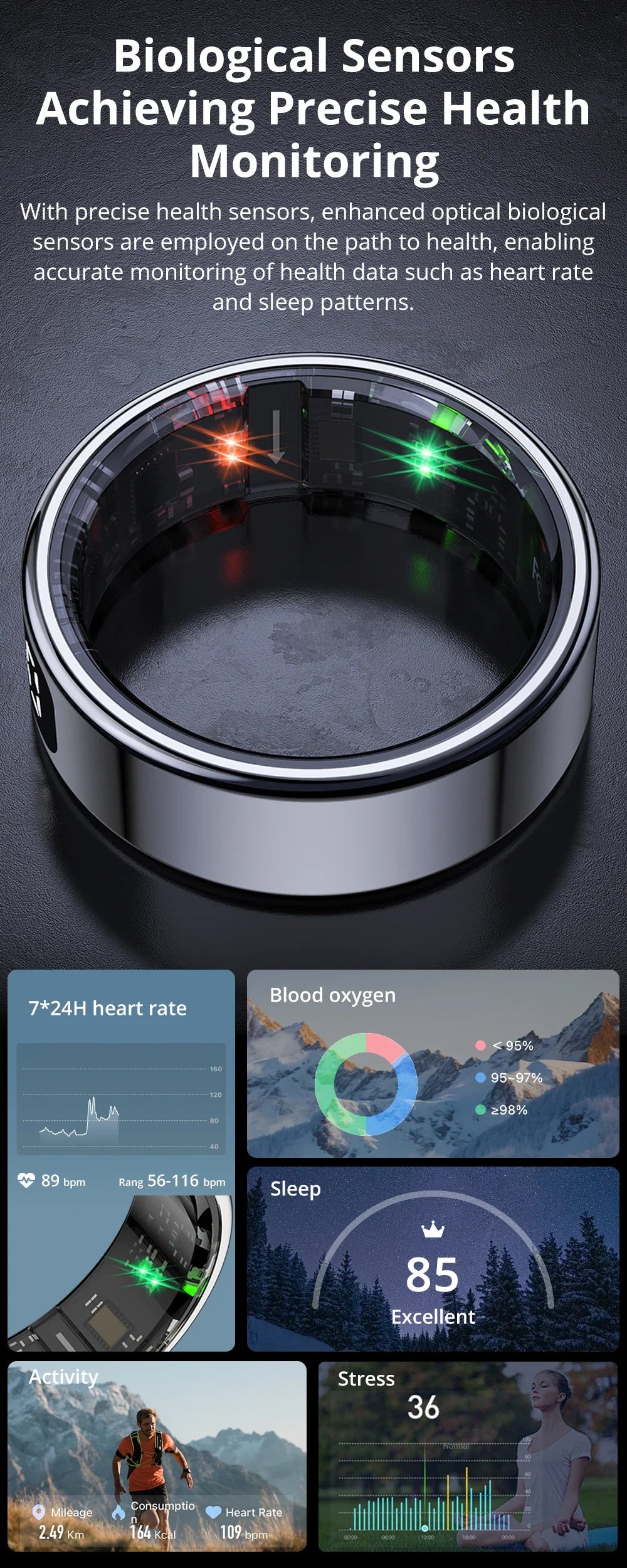 COLMI R12 Smart Ring – Health Tracker, Display, Touch Control, Waterproof (5ATM)