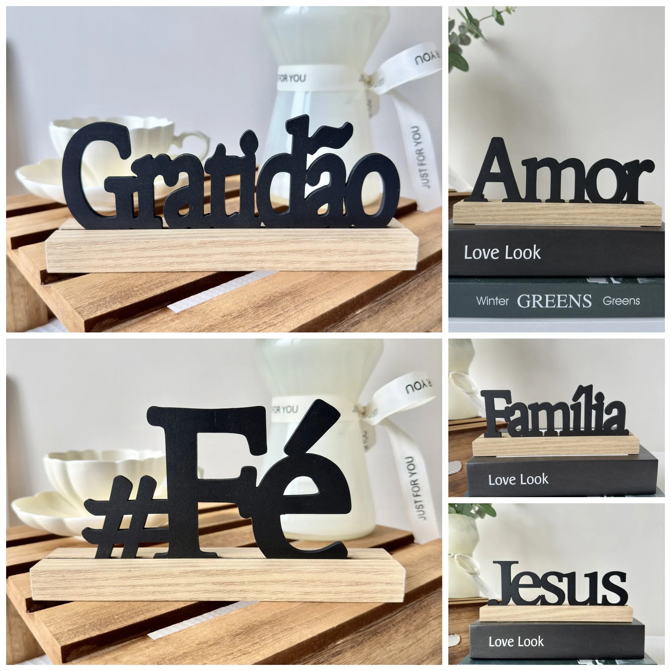 Inspirational Black Wooden Table Sign - Motivational Home Decor Centerpiece