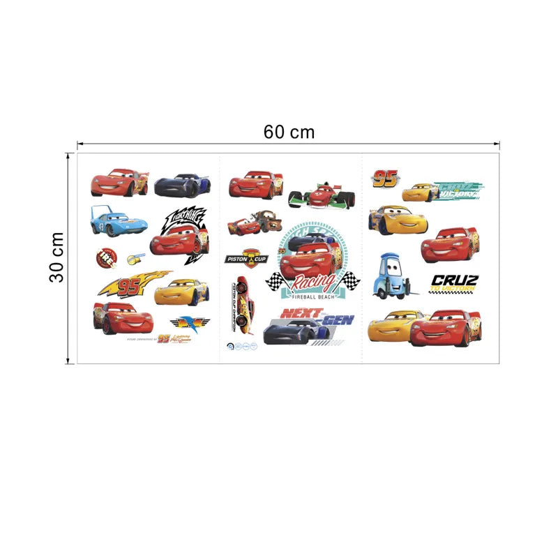 3D Cartoon Lightning McQueen  Wall Stickers For Kid's Room Kindergarten Bedroom Living Room Diy Wall Decoration