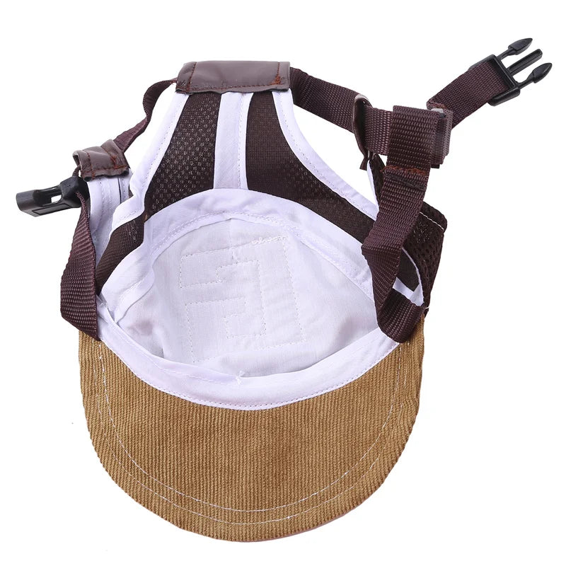 Adjustable Dog Sunscreen Baseball Cap – Outdoor Hat with Ear Holes for Small to Large Dogs