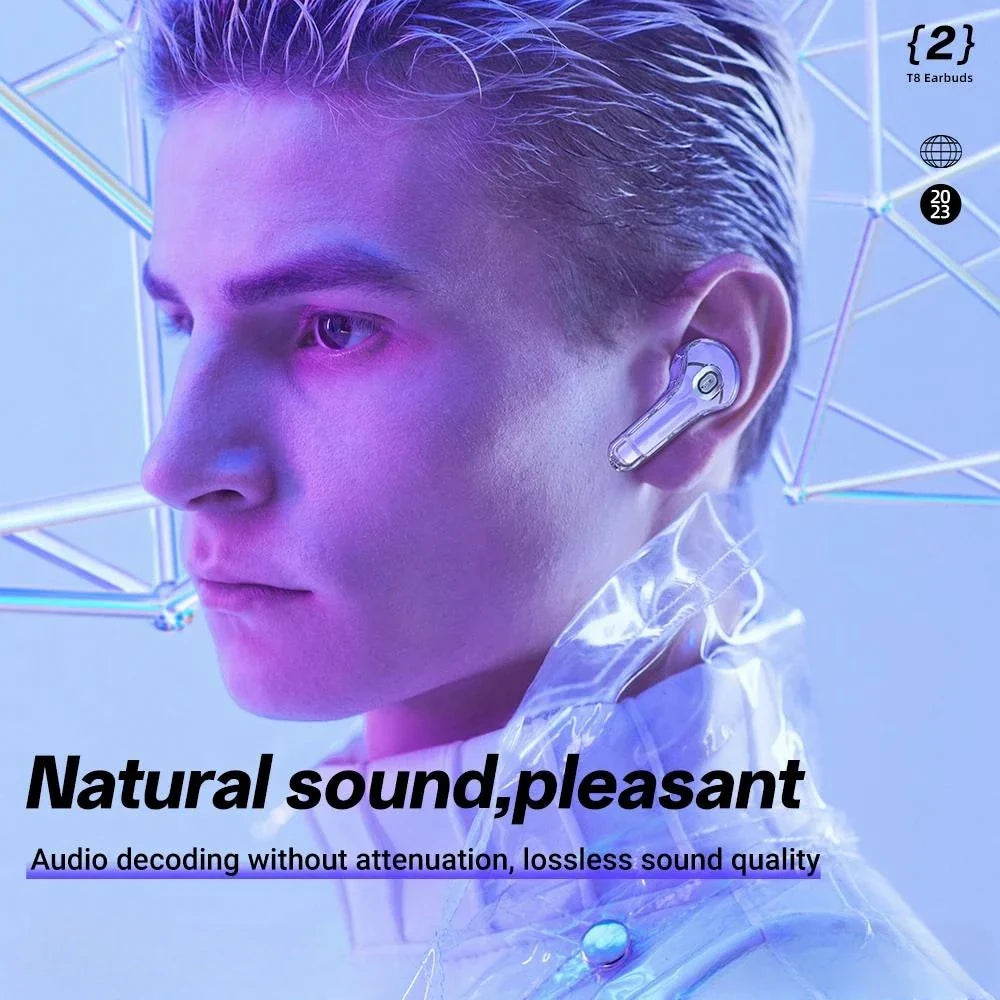 T8 Wireless Gaming Earphones – 3D Sound, ENC Noise Reduction, Long Battery Life