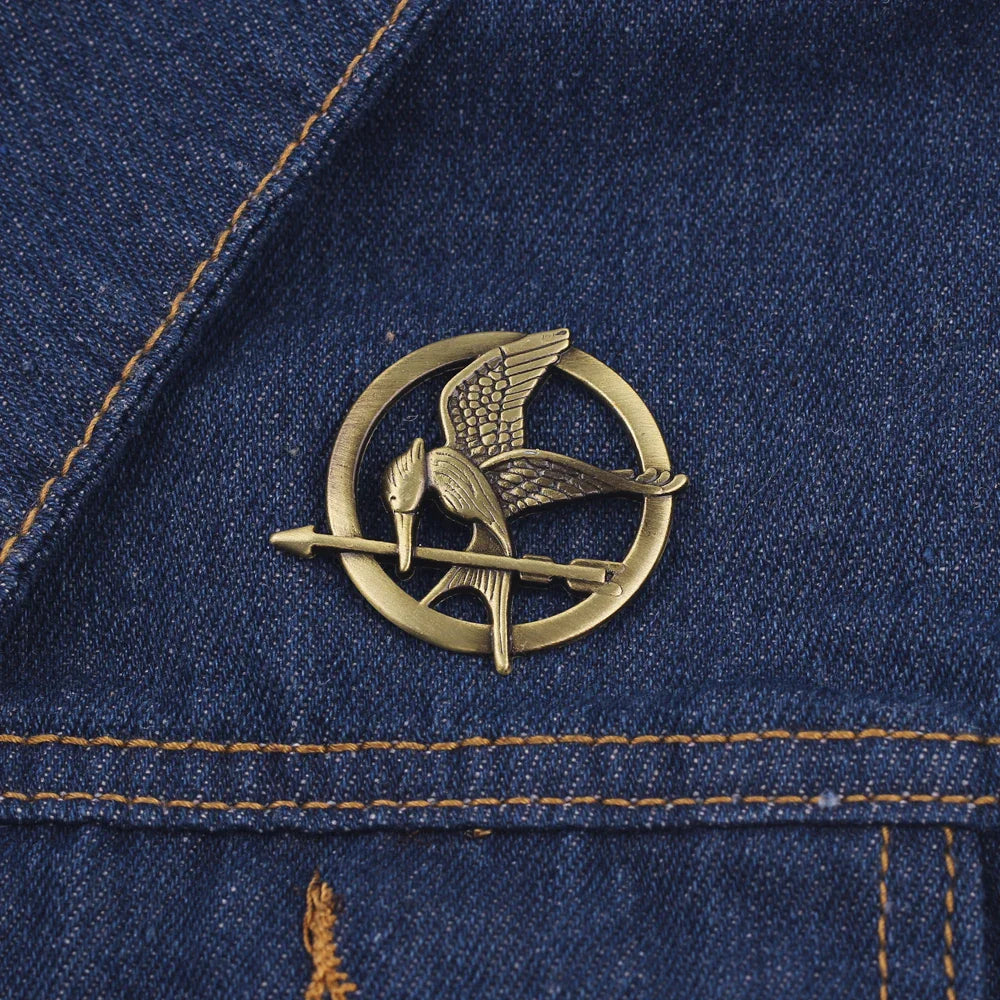 Hunger Games Mockingjay Brooch – Vintage Metal Lapel Pin for Women