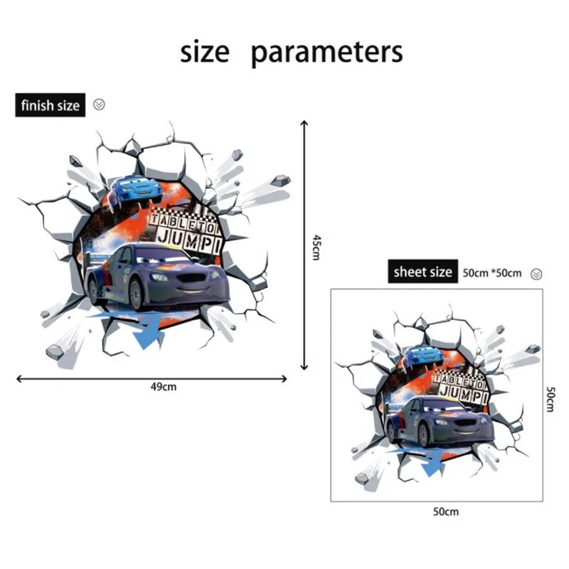 3D Cartoon Lightning McQueen  Wall Stickers For Kid's Room Kindergarten Bedroom Living Room Diy Wall Decoration