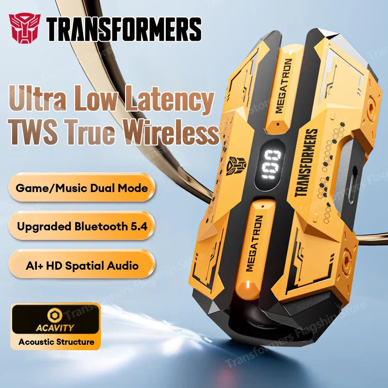 TRANSFORMERS Bluetooth Gaming Headset – TF-T51, LED, Wireless with AI Features
