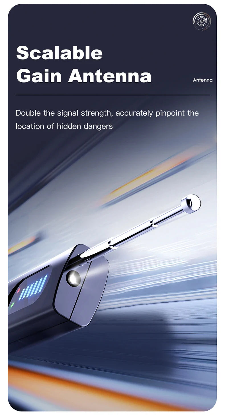 T18 Bug & Hidden Camera Detector – RF Signal Scanner, Anti-Spy Device with Charger