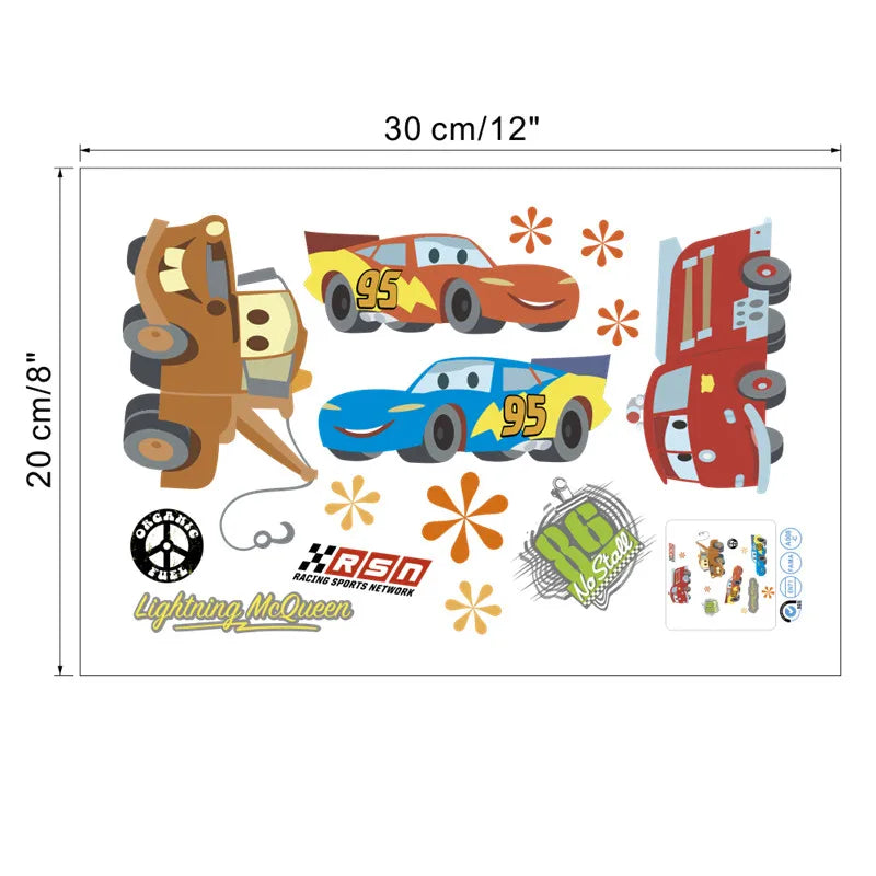 3D Cartoon Lightning McQueen  Wall Stickers For Kid's Room Kindergarten Bedroom Living Room Diy Wall Decoration