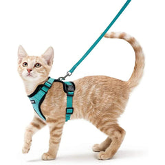 Escape-Proof Adjustable Cat Harness & Leash Set – Soft, Breathable Vest with Reflective Strips for Safe Walks