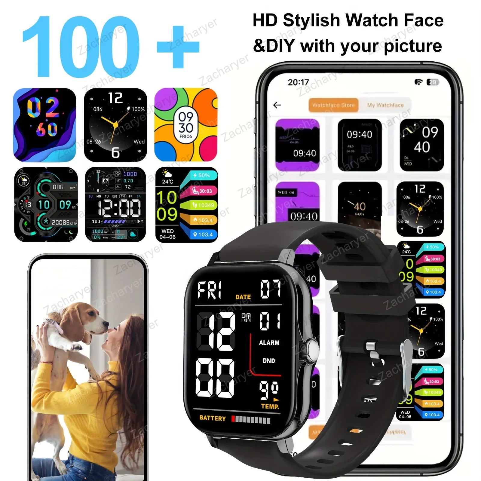 Smartwatch for Fitness & Sports – SMS Reminder, Outdoor Use, iPhone & Android Ready