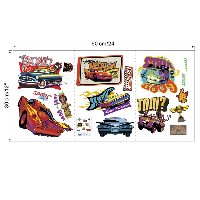 3D Cartoon Lightning McQueen  Wall Stickers For Kid's Room Kindergarten Bedroom Living Room Diy Wall Decoration