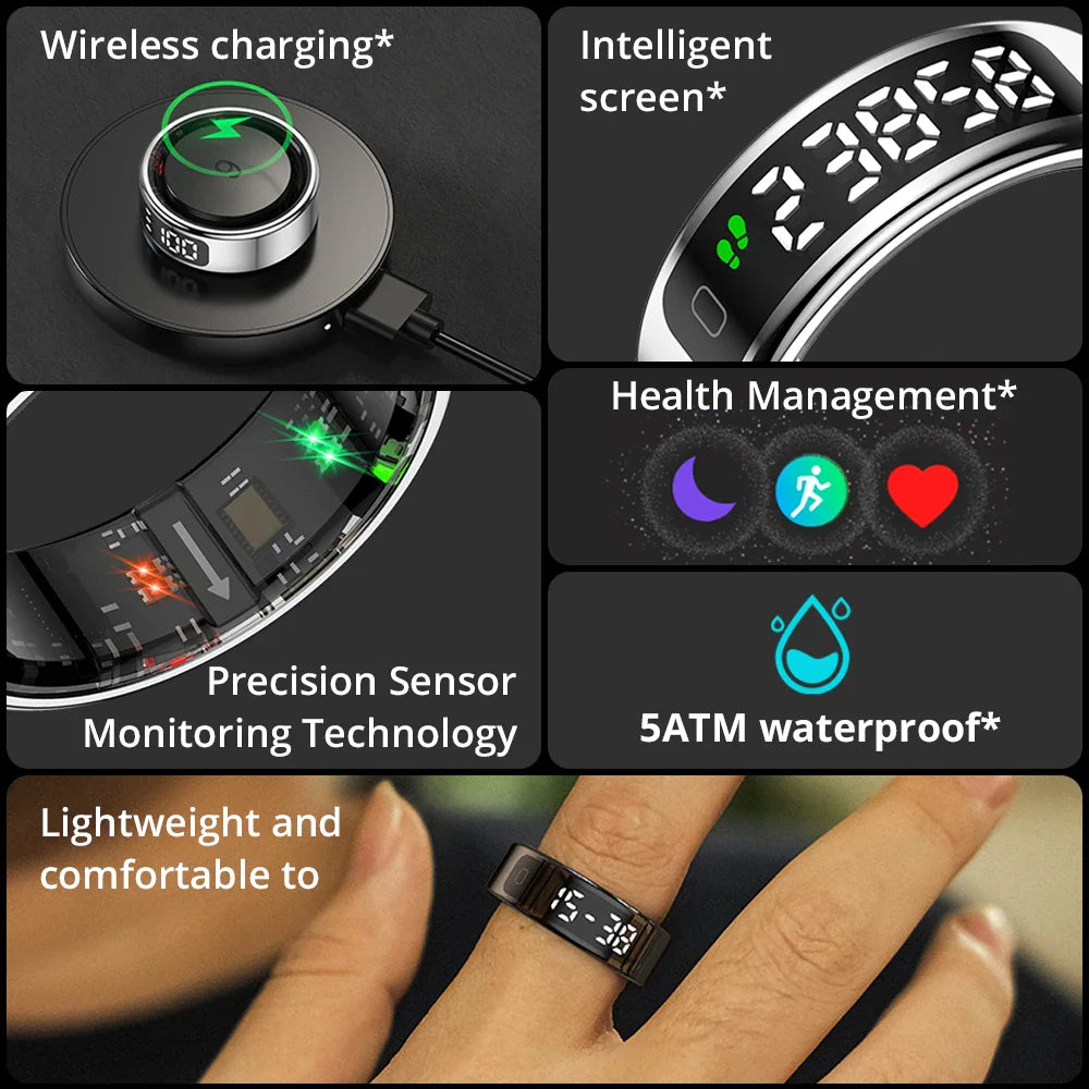 COLMI R12 Smart Ring – Health Tracker, Display, Touch Control, Waterproof (5ATM)