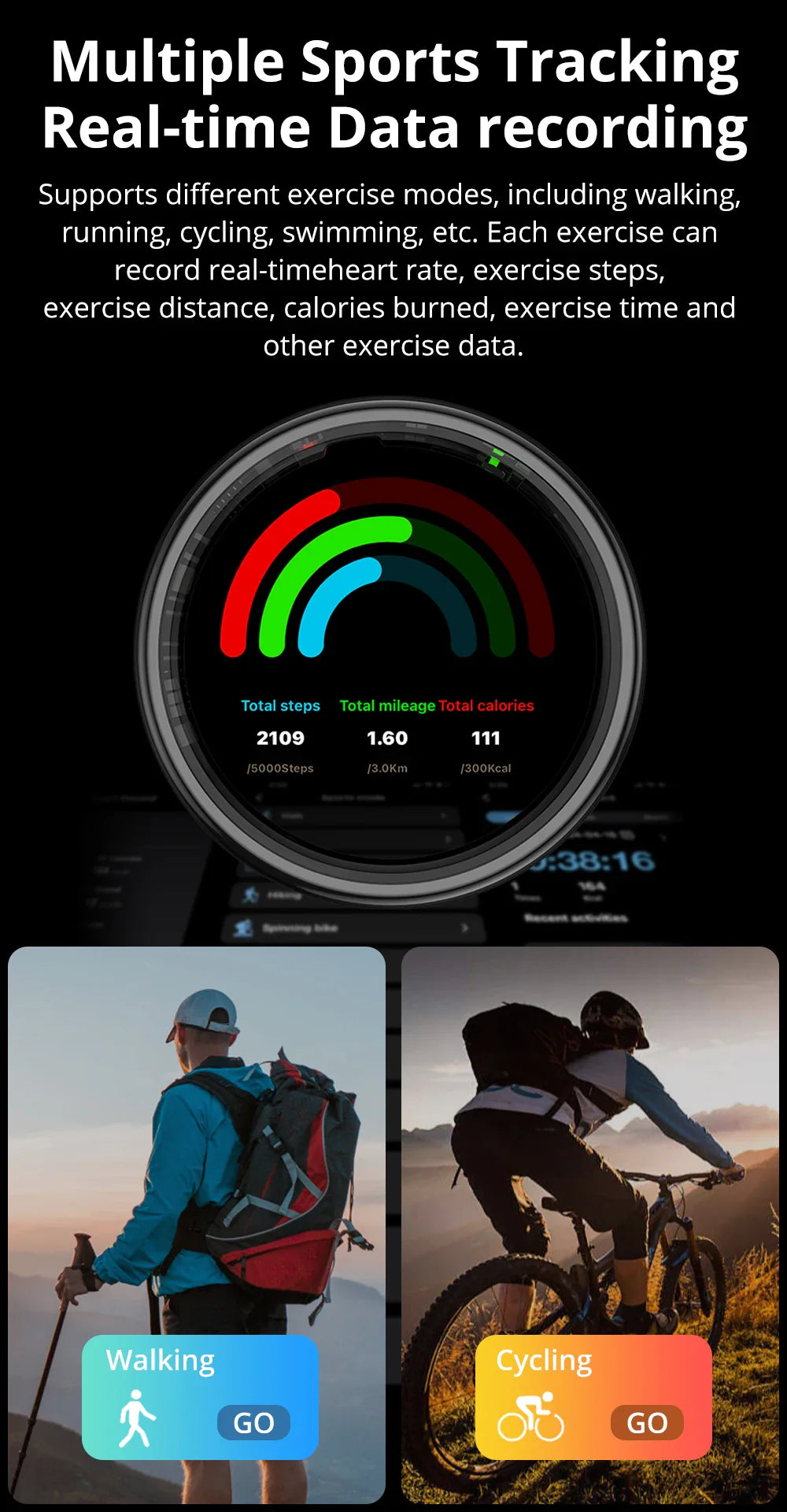 COLMI R12 Smart Ring – Health Tracker, Display, Touch Control, Waterproof (5ATM)