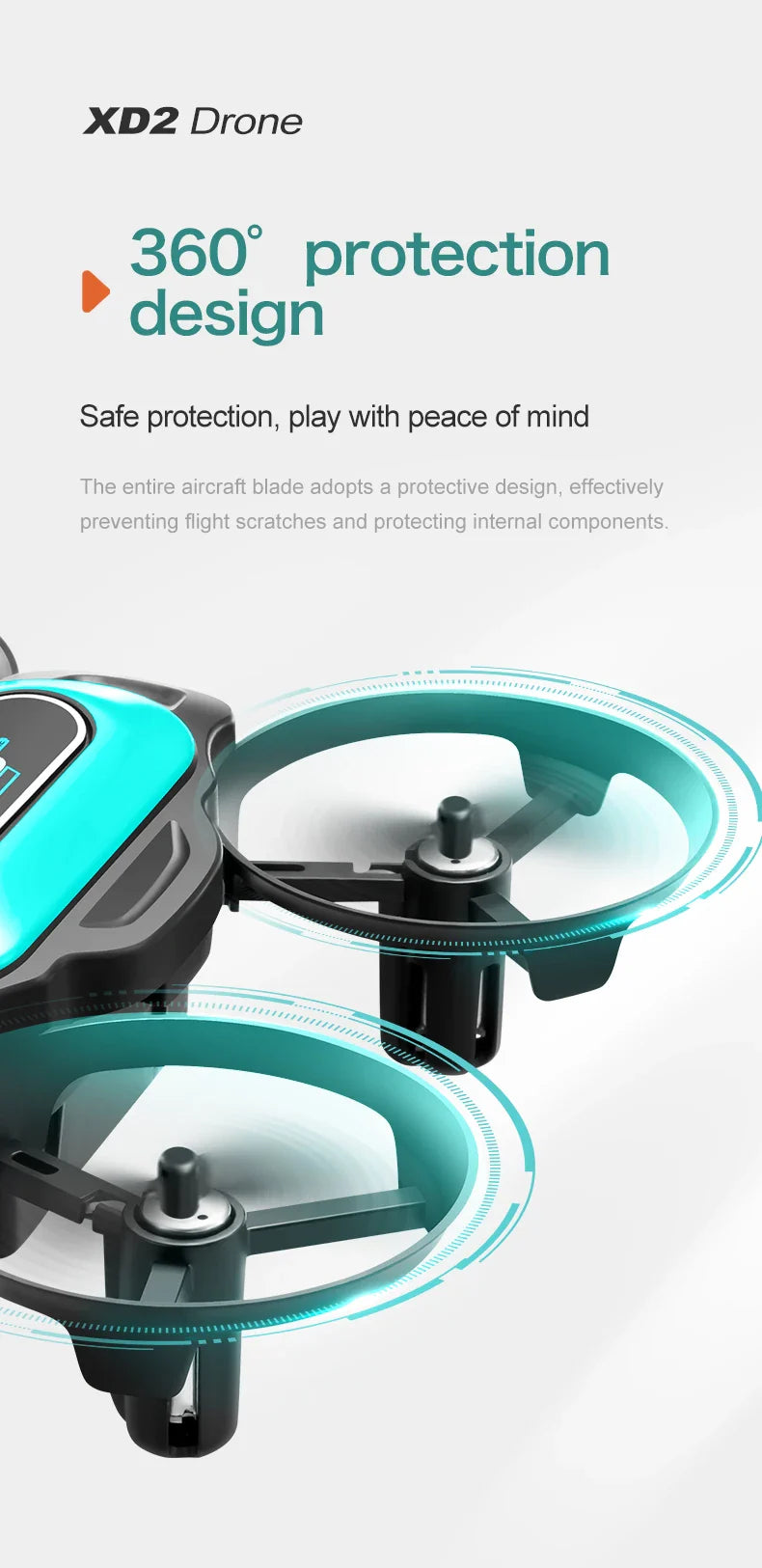 360° Stunt Mini RC Drone XD2 – One-Click Takeoff, Landing & Stable Hovering