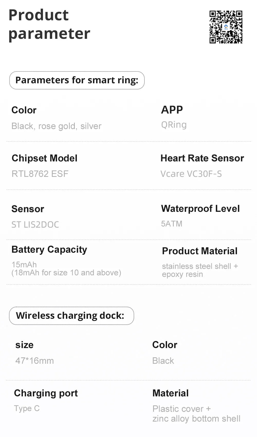 COLMI R12 Smart Ring – Health Tracker, Display, Touch Control, Waterproof (5ATM)