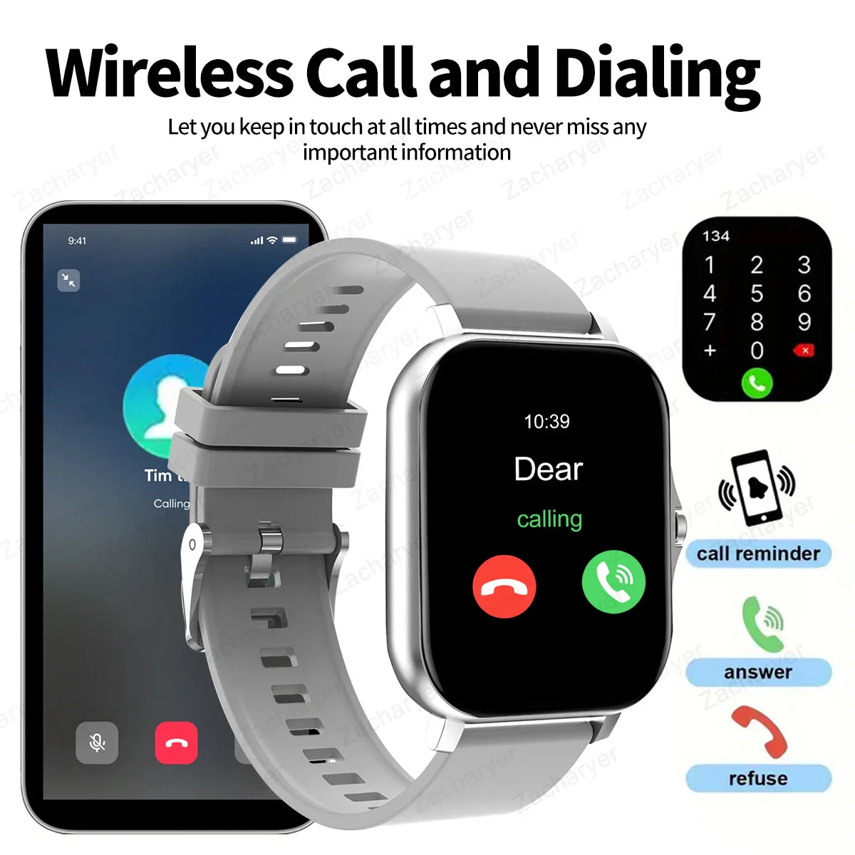 Smartwatch for Fitness & Sports – SMS Reminder, Outdoor Use, iPhone & Android Ready