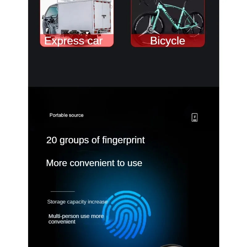 Outdoor Smart Fingerprint Padlock – Rust-Proof, Waterproof Electronic Padlock