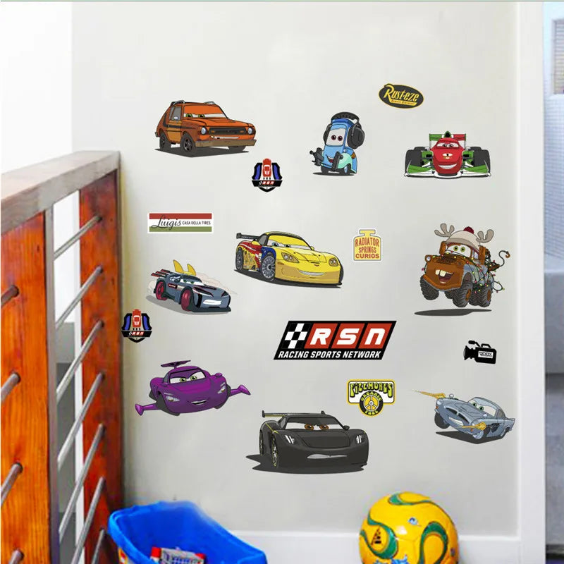 3D Cartoon Lightning McQueen  Wall Stickers For Kid's Room Kindergarten Bedroom Living Room Diy Wall Decoration