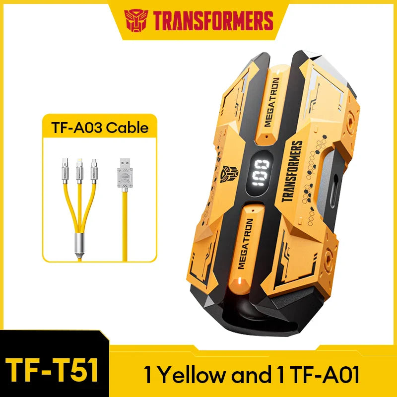 TRANSFORMERS Bluetooth Gaming Headset – TF-T51, LED, Wireless with AI Features