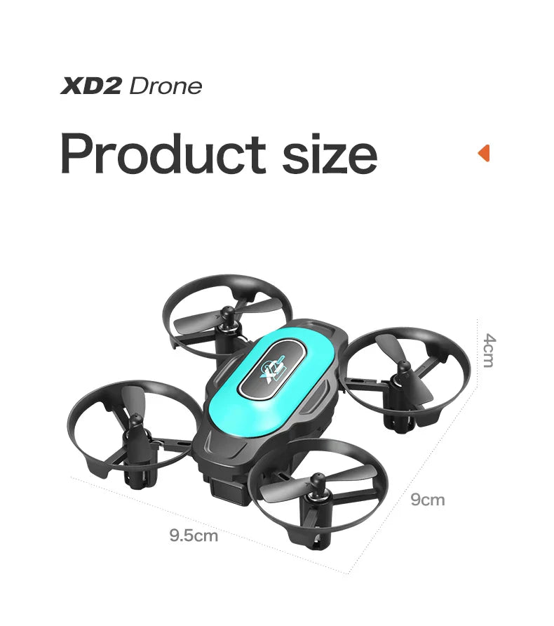 360° Stunt Mini RC Drone XD2 – One-Click Takeoff, Landing & Stable Hovering