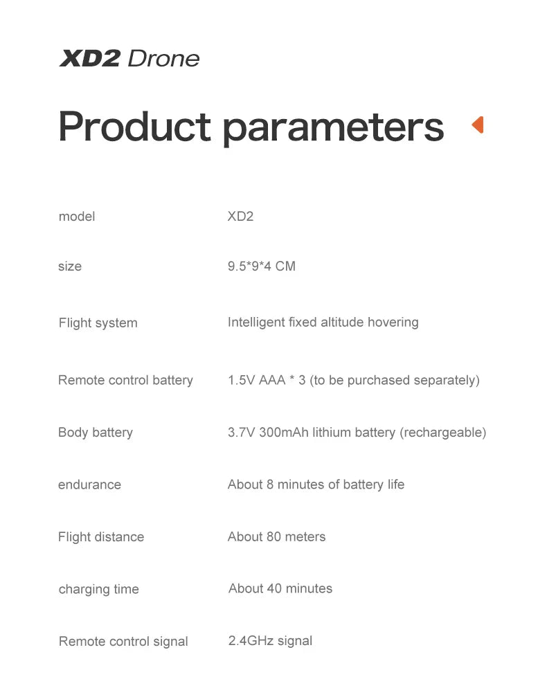360° Stunt Mini RC Drone XD2 – One-Click Takeoff, Landing & Stable Hovering