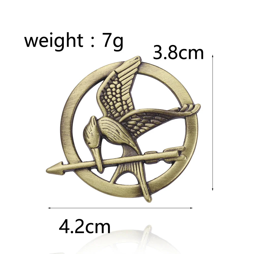 Hunger Games Mockingjay Brooch – Vintage Metal Lapel Pin for Women