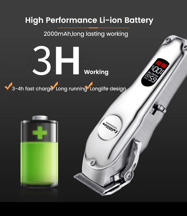 Professional Rechargeable Dog Hair Clipper – All-Metal, Low-Noise Pet Trimmer