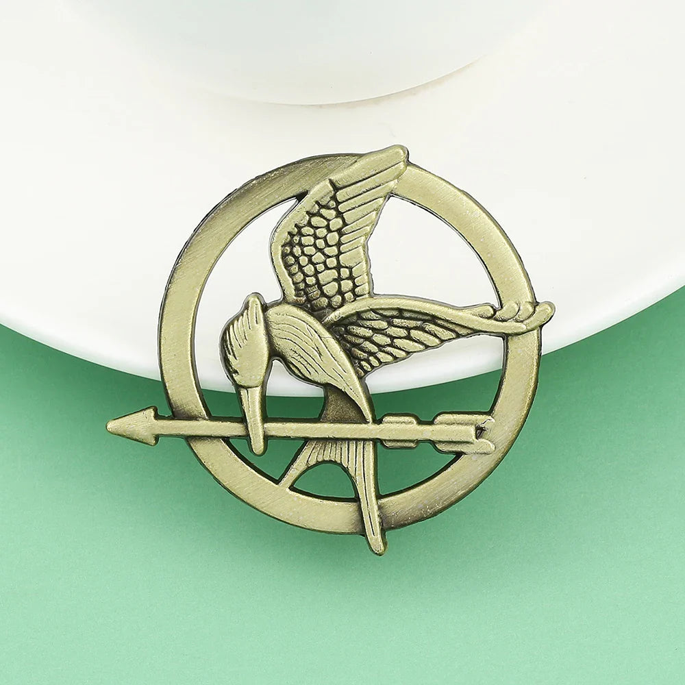 Hunger Games Mockingjay Brooch – Vintage Metal Lapel Pin for Women