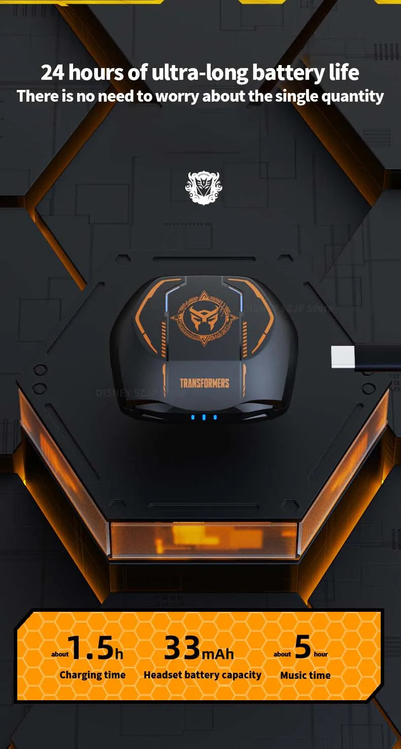 TF-T06 Wireless Earbuds – TRANSFORMERS Bluetooth Headphones for Gaming & Music