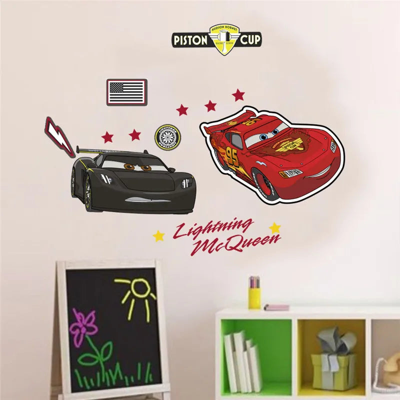 3D Cartoon Lightning McQueen  Wall Stickers For Kid's Room Kindergarten Bedroom Living Room Diy Wall Decoration