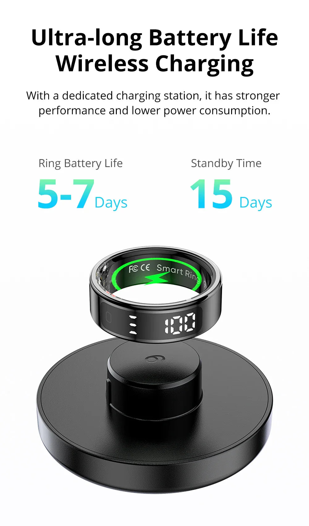 COLMI R12 Smart Ring – Health Tracker, Display, Touch Control, Waterproof (5ATM)