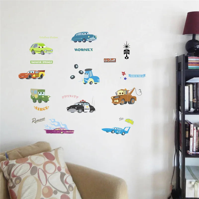 3D Cartoon Lightning McQueen  Wall Stickers For Kid's Room Kindergarten Bedroom Living Room Diy Wall Decoration
