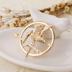Mockingjay Brooch Vintage Punk Style – Round Alloy Pin for Men & Women