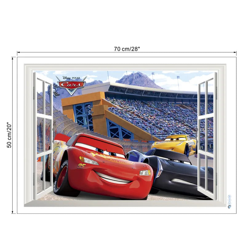 3D Cartoon Lightning McQueen  Wall Stickers For Kid's Room Kindergarten Bedroom Living Room Diy Wall Decoration